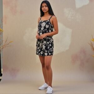 Floral Black and White Romper